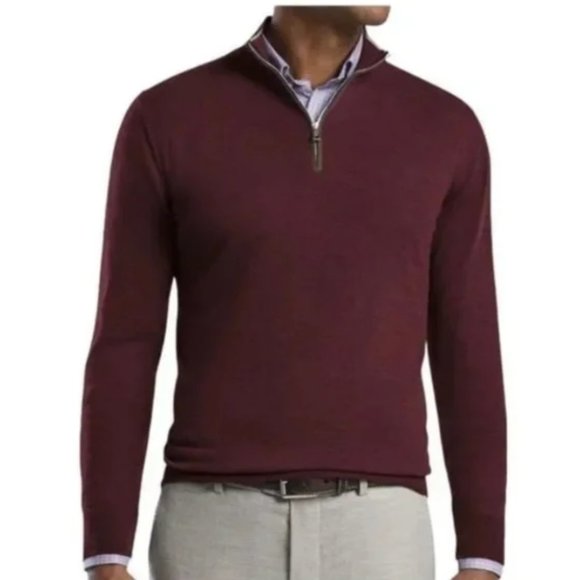 Men’s Peter Millar Merino Wool Silk Quarter-Zip Pullover